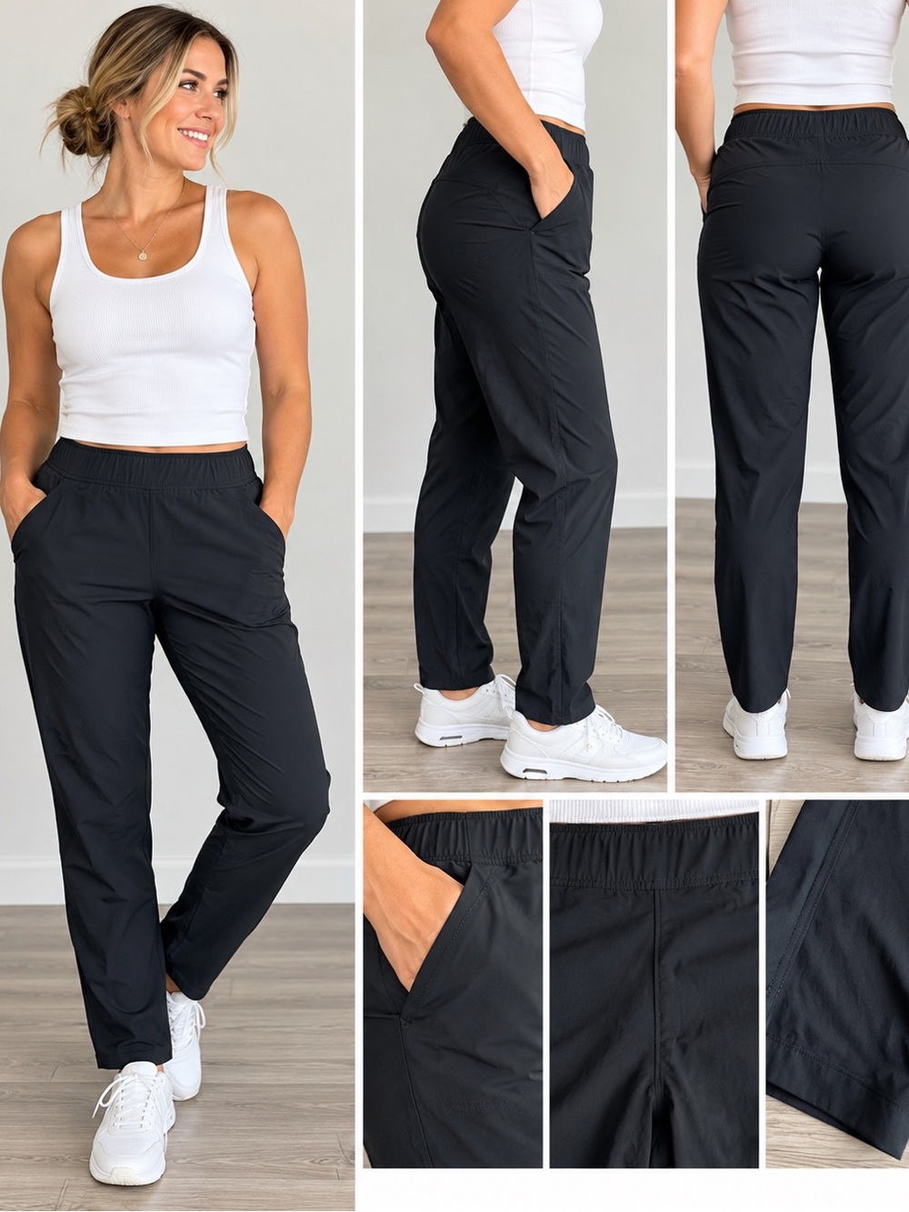 Eddie Bauer Women’s Black Pull-On Performance Travel Pants Size Medium Stretch
